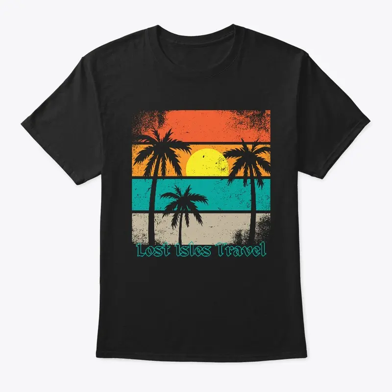 Retro Sunset and Palm Trees